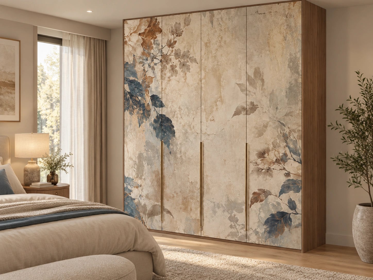 Шкаф с пейзажем в стиле старинной живописи